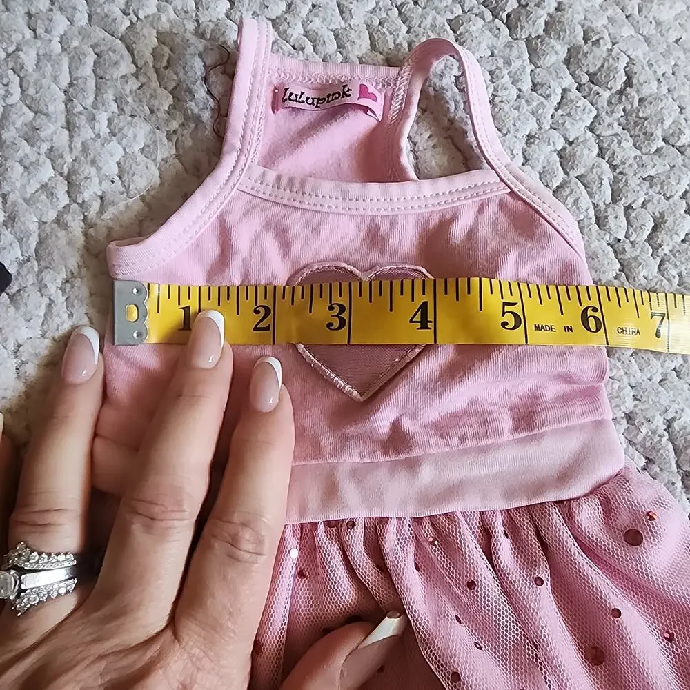 Dog Dresses XS buffalo print and Pink princess both ruffled